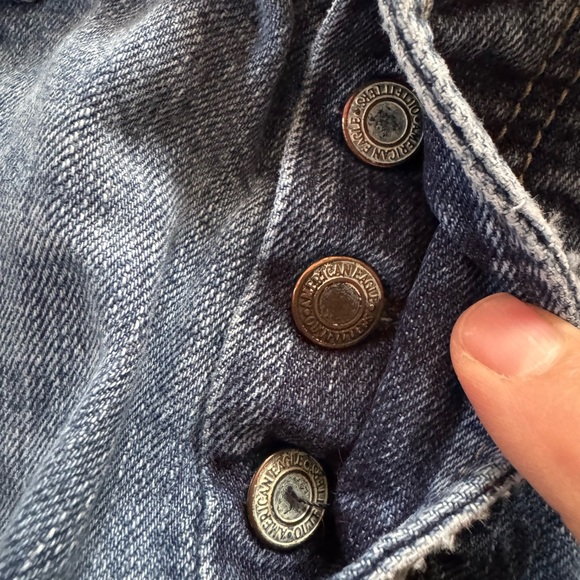 Vintage Y2K American Eagle Straight Leg 34x36 Button Fly Distressed Jeans - Picture 5 of 8